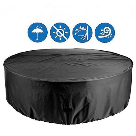 Vattentätt runt bordsskydd för utemöbler, kraftigt skydd i tålig canvas, UV-beständigt (239 x 58 cm)