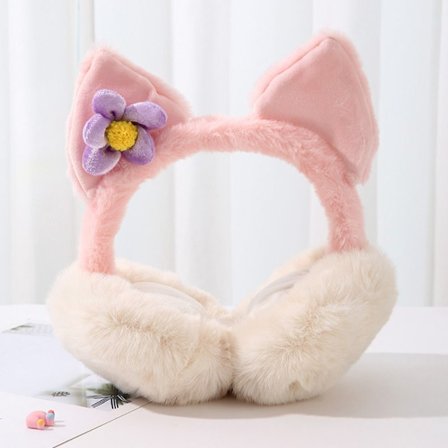 Ørevarmer Foldebart Ørebetræk BLOMST-HVID BLOMST-HVID