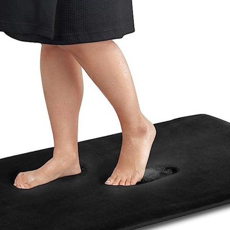 Bademåtter til badeværelse skridsikre - Sort 17" x 24" Memory Foam Badeværelse