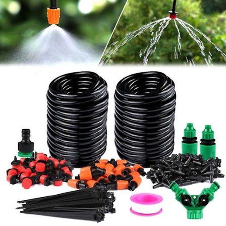 30m Dripsystem til Haveplanter - Vandingslange med Sprinkler og DIY Kit