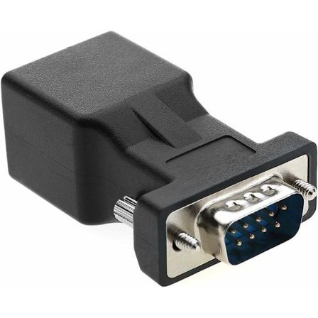 RJ45-RS232-muunnin, DB9-sarjaportti 9-nastainen uros-naaras RJ45 Cat5e/6 Ethernet/LAN-jatkopala (urosliitin)