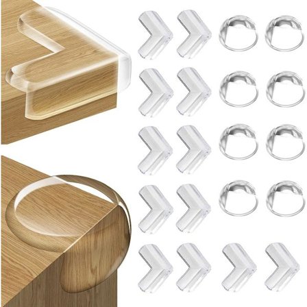 20 stk. kantbeskyttere baby hjørnebeskyttere baby hjørnebeskyttere kantbeskyttelse selvklebende transparent barnesikkerhet bord kantbeskyttelse