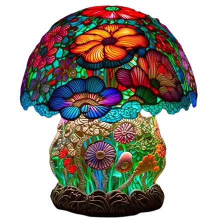Malet Glas Svampe Bordlamper Boheme Harpiks Svampe Bordlampe Natlampe Til Hjem Og Kontor