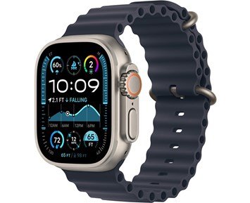 Apple-Watch Ultra 2 GPS + Cellular 49mm Natural Titanium Case with Navy Ocean Band-Den ultimate klokken for sport og opplevelser.-Personal training-