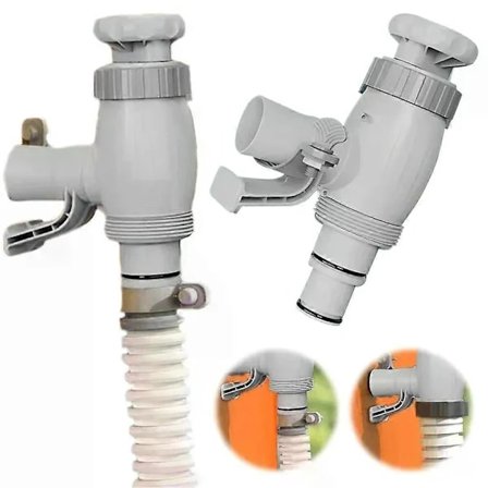 Bassengslangeholder med På/Av-ventil for basseng over bakken, slangeadapter, stempelventil, slangeholder for bassengpumpsystem