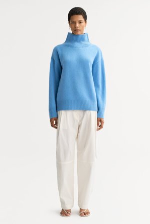 Soft Goat - Boyfriend turtleneck - Women cashmere sweater - XS - Azure