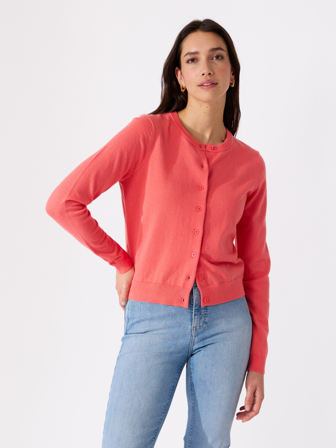 MATCH - Olea cardigan i merinoblanding - Marie Philippe - Str. L - Dame - Gensere & Cardigans - Oransje - 55% ull - merino, 45% bomull