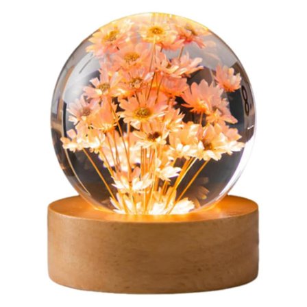 2024 Ny Blomma Kristallkula Lampa, Maskros i Glas, Presenter till Kvinnor, Mamma, Barn