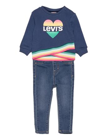 Lvg Rib Crew W Jeans Set Blue Levi's