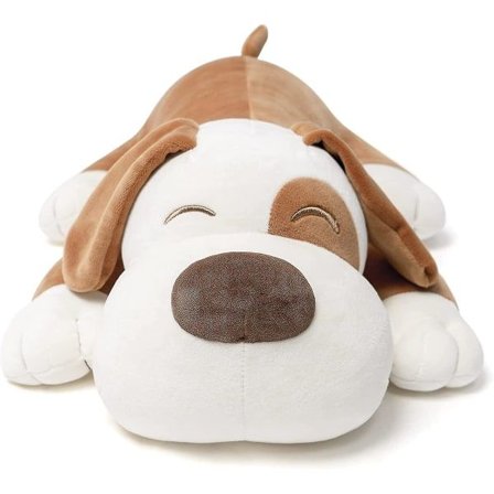 Hund gosedjur - 45 cm brun valp plyschleksakskudde - Kawaii plyschar för barn, småbarn och tonåringar - mjuk kramkudde Fo