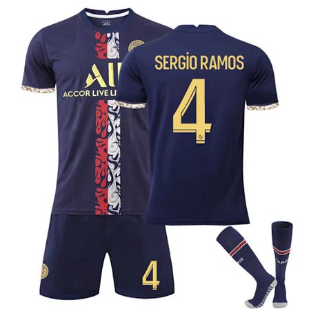 23 Paris treningsdrakt gull nr. 30 Messi drakt nr. 7 Mbappe nr. 10 Neymar fotballuniform sett