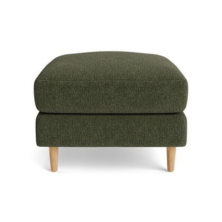 Ofelia Pouf Hocker in Boston Grün, einfarbiger moderner Polsterhocker mit bequemer Federung, Design für Ihr Wohnzimmer, Höhe 47cm.