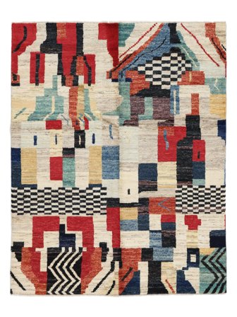 Handgeknoopt Moroccan Berber - Afghanistan 153X192 Beige/Donkerrood
