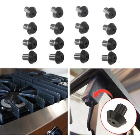 Gas komfur fødder - 16 stk. - Komfur tilbehør - Reservedele - Sort