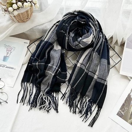 Cashmere Classic Pläd Scarf Överdimensionerad Tartan Scarf D D