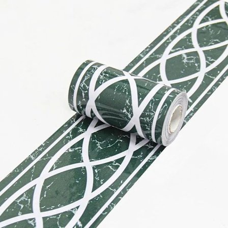 Grøn Bar Tapet Kant Aftagelig Vægdekoration Vægkant Selvklæbende Vandtæt PVC Tapet Fodpanel Klistermærke 10cm X 1000cm