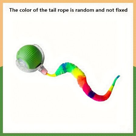 1 Automatisk rullende katteballleke med LED-lys, fargerik hale, USB-oppladbar, bittbestandig, passer alle kattestørrelser - Innendørs interaktiv G[D]