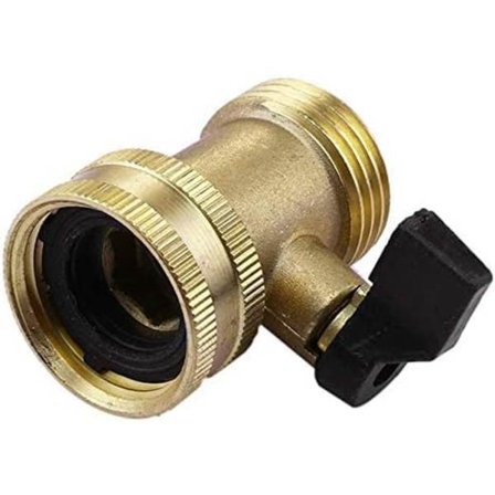 Trädgårdsslang avstängningsventil i mässing, 3/4' gängad kulventil avstängningsslangadapter (1 paket)
