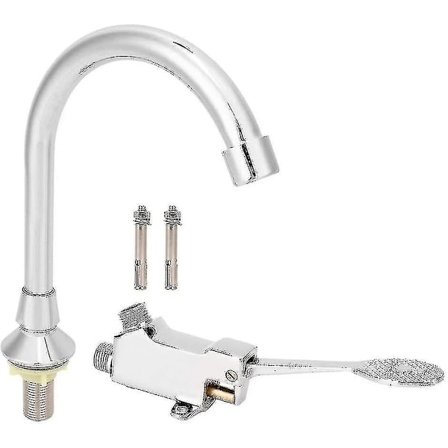 Fotpedal-kran for baderomvask, sett med medisinsk laboratoriefotpedalvaskkran, tilbehør -