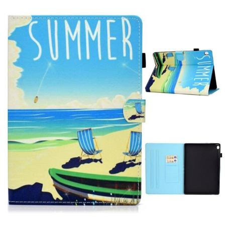 Lenovo Tab M10 flipomslag i læder med cool mønster - Sommer Ved Havet Multicolor