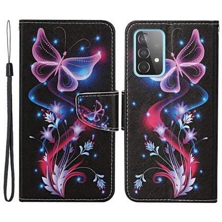 Wonderland Samsung Galaxy A33 5G Flip Etui - Fluorescent Sommerfugle