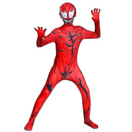 Halloween svart och vitt gift pojke Cosplay kostymset med maskkläder Barndräkt Spiderboy Tight Clothes Klänning H_a Black White 130 -1