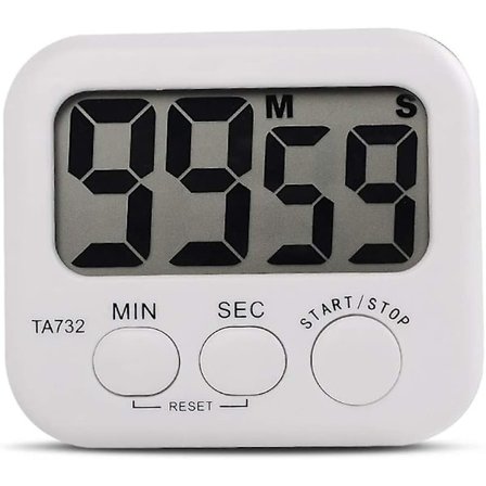 Hvid Mini Elektronisk Stor LCD Digital Køkken Timer Ur Nedtælling Høj Alarm Ur Hjem Ovn Madlavning Værktøjer Tilbehør