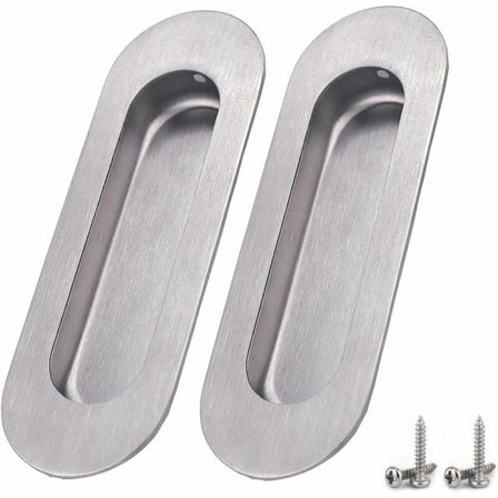 Set med 2 innfelte håndtak for innfelt skyvedør Oval skjulte H