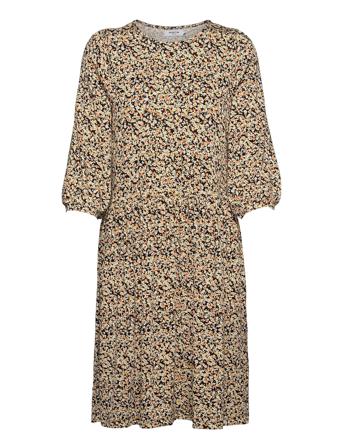 Mabea 3/4 Dress Aop Dresses Summer Dresses Beige MSCH Copenhagen*Betinget Tilbud