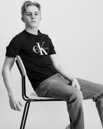 Calvin Klein CK MONOGRAM SS T-SHIRT Czarny T-shirty Chłopiec - Kids Brand Store