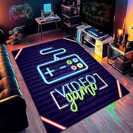 Spillmatte for gaming, stort sklisikkert gamerteppe for soverom