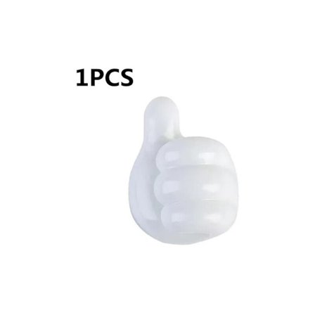 Multifunktionel kabelarrangør tommelfinger krog ledning væg krog kabelholder til hjem bil mus headset (hvid, 1 stk)