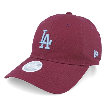 New Era - MLB Rouge unconstructed Casquette - Los Angeles Dodgers Womens League Essential Midi 9TWENTY Burgundy Dad Cap @ Hatstore