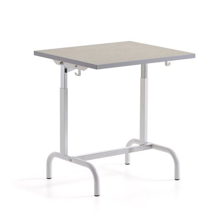 School desk 182, sound-absorbing linoleum, white/grey