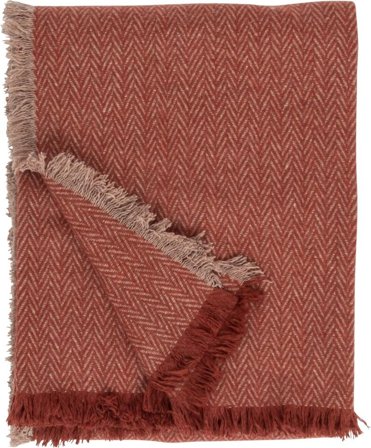 Halvor Bakke Asima Ullpledd Fiskeben Rust 120x200