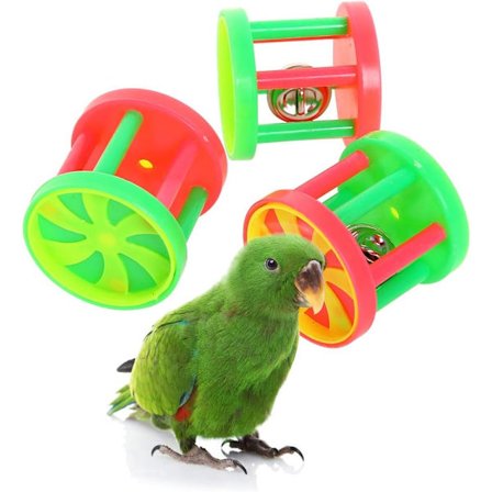 Papegøje fod legetøj, foder søgning tygge klokke træning færdigheder legetøj, baby papegøje lege fugl fitnesscenter aktivitetscenter bur tilbehør - 