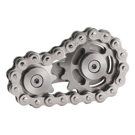 Pyöräketjun vaihteen fidget-spinner metalliratas - Ruostumattomasta teräksestä valmistettu uutuuslelu stressin lievittämiseen ja käsivoiman 