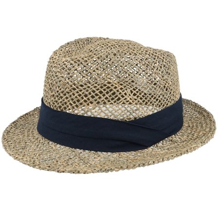 Seeberger - Beige trilby Cappello - Seegras Natural/Black Trilby @ Hatstore