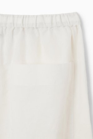 COS Women's Pantaloni A Gamba Larga In Lino Con Coulisse in Bianco