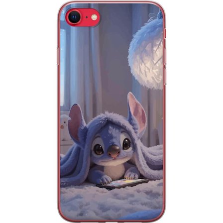 Kompatibelt Mobildeksel til Apple iPhone SE (2020) Stitch under teppe kveldslys koselig blå design med varme lekenhet og drømmende følelse