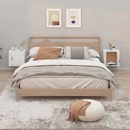 vidaXL Väggmonterade sängbord 2 st vit högglans 50x30x47 cm