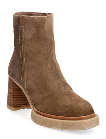 Indios Shoes Boots Ankle Boots Ankle Boot - Heel Brun Wonders