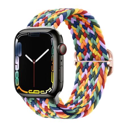 Flätad ögla för Apple watch Rem 44mm 40mm 45mm 41mm 42mm 38mm 49mm Elastiskt Solo armband iWatch series 9 se 7 5 6 Ultra2 Band 29.Seven Colors 38mm 