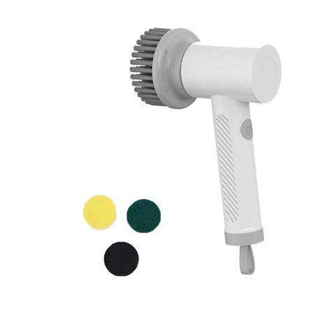 Trådløs elektrisk rengøringsbørste Husholdningsarbejde Køkken Opvaskemaskine Badekar Fliser Professionel Clea Hvid