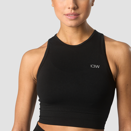 ICANIWILL Define Seamless Cropped Topp Svart