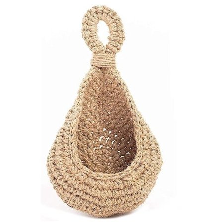 Vægmonterede frugt- og grøntsagskurve, dråbeformet hængekurv i bomuldsreb, landkøkken hængende opbevaring,B