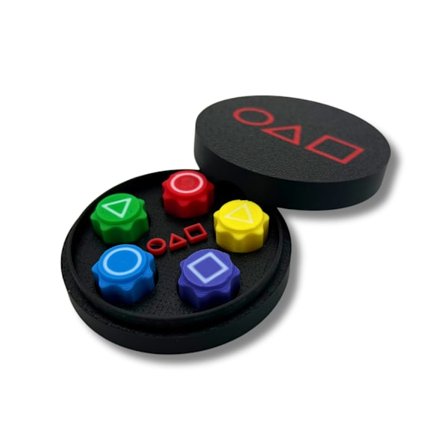 Squid Game 2 Gonggi & Round Case koreanska Svart M