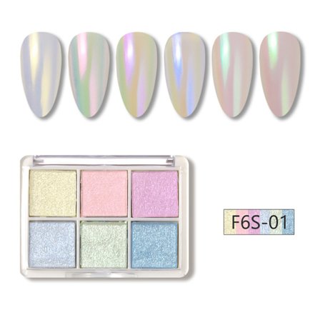 Farver Chrome Neglepudder, Skinnende Glitter, Pudderpigment Perleeffekt til Negledekoration Manicure Neglekunst