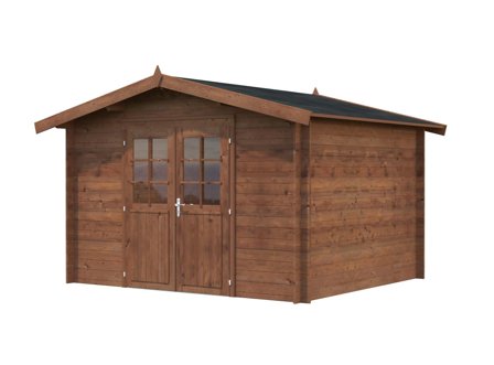 Palmako Valentine Förråd 9,3 m²/inv. 9 m², utan golv brun tryckimpr., Stugor & förråd