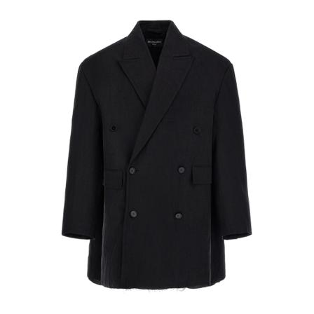 Balenciaga, Double-Breasted Coats Zwart, Heren, Maat:S